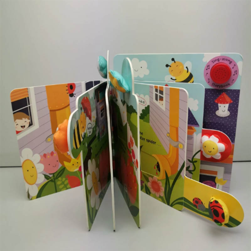 OEM custom printing free size kids books with music sound and children sound board book printing